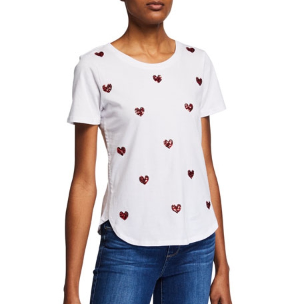 Free Generation Sequin Heart Cotton Tee NWT